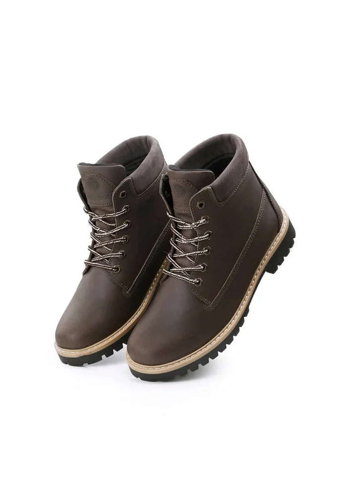 Bacca Bucci Grey Bullet Splash Proof Leather Boots for Biking & Hiking for Men | Best Price UAE